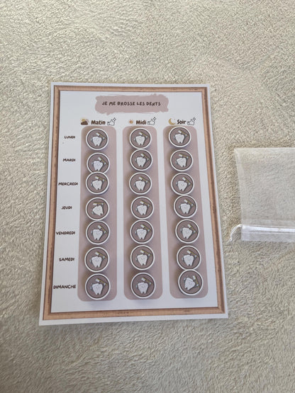 PDF Tableau de brossage des dents Hebdomadaire pour Enfants – PDF et PNG à Imprimer