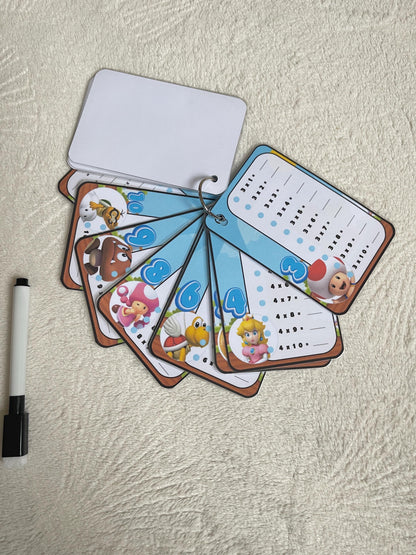 PDF Porte clé cartes d'apprentissage des tables de multiplication PDF et PNG
