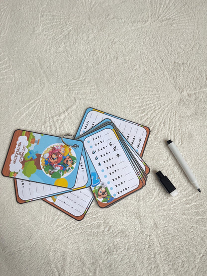 PDF Porte clé cartes d'apprentissage des tables de multiplication PDF et PNG