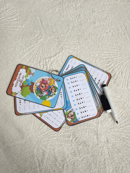 PDF Porte clé cartes d'apprentissage des tables de multiplication PDF et PNG