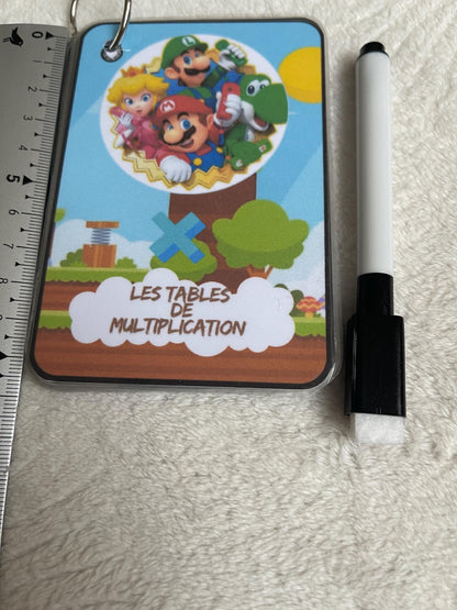 PDF Porte clé cartes d'apprentissage des tables de multiplication PDF et PNG
