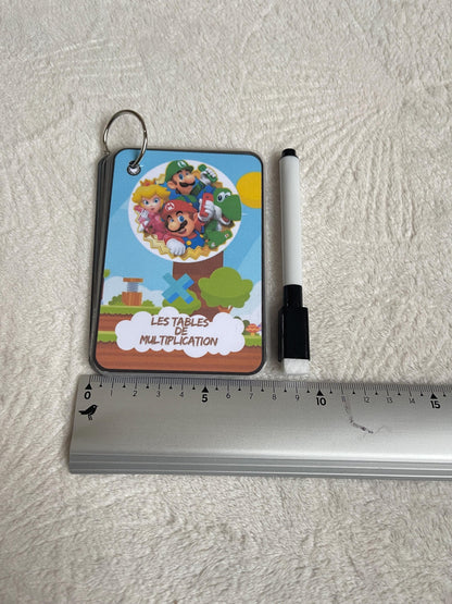 PDF Porte clé cartes d'apprentissage des tables de multiplication PDF et PNG
