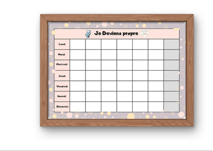 PDF Tableau d'apprentissage de propreté pour enfants