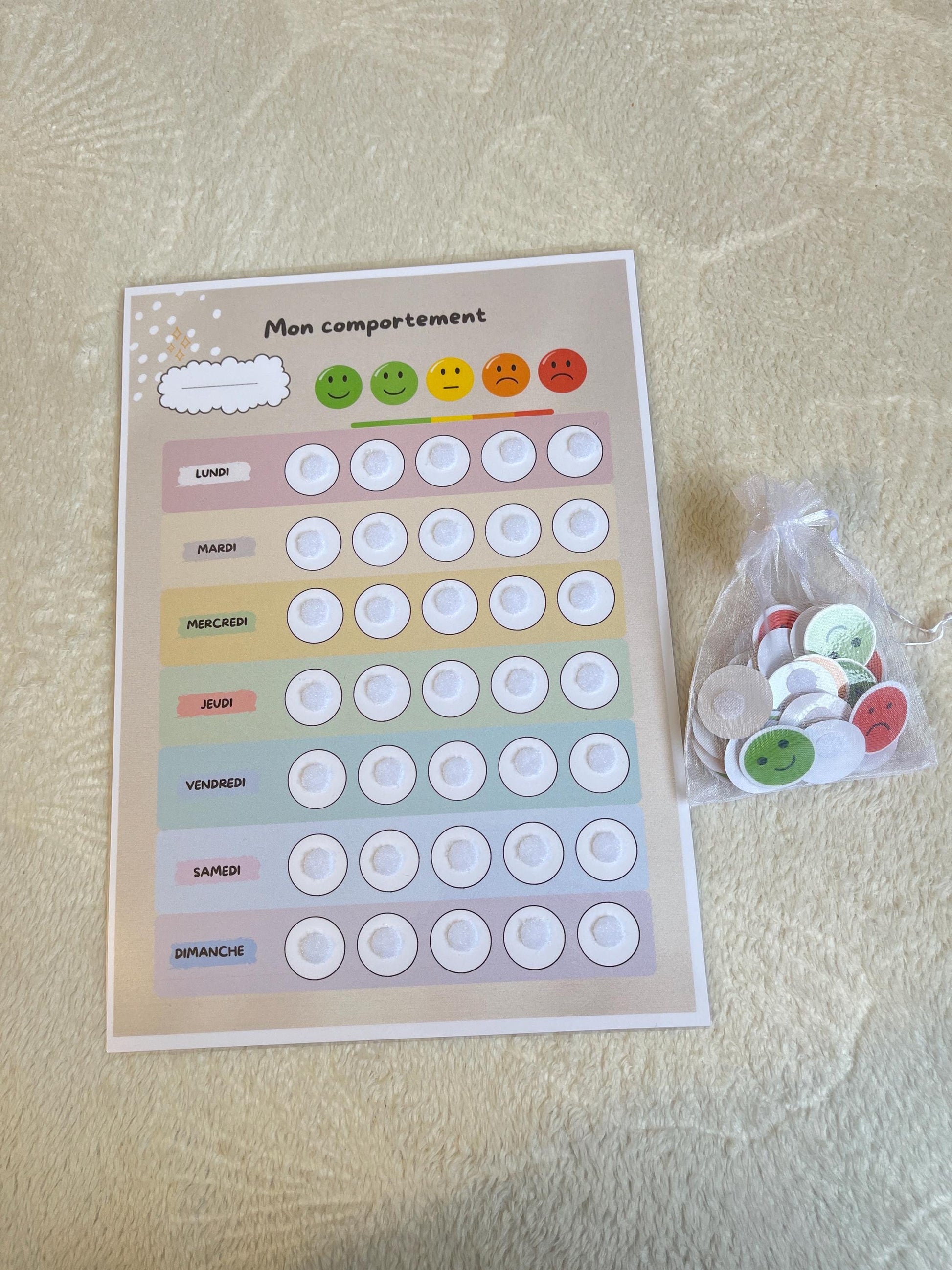 PDF Tableau de Comportement Hebdomadaire pour Enfants – PDF à Imprimer