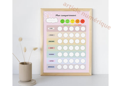 PDF Tableau de Comportement Hebdomadaire pour Enfants – PDF à Imprimer