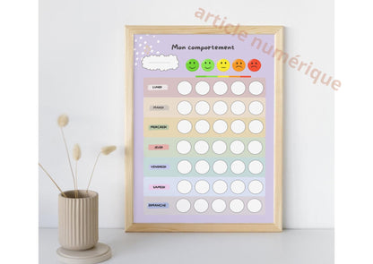 PDF Tableau de Comportement Hebdomadaire pour Enfants – PDF à Imprimer