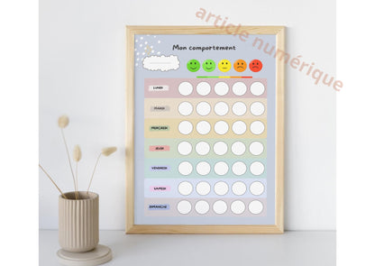 PDF Tableau de Comportement Hebdomadaire pour Enfants – PDF à Imprimer