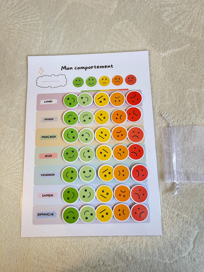 PDF Tableau de Comportement Hebdomadaire pour Enfants – PDF et png à Imprimer