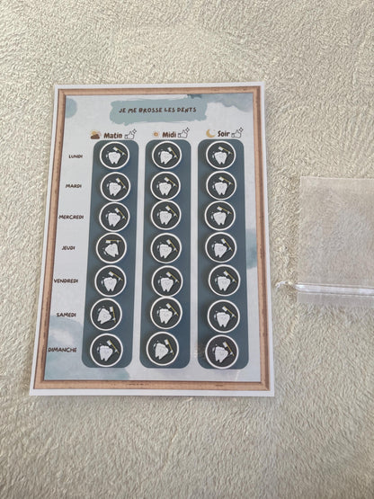 PDF Tableau de brossage des dents Hebdomadaire pour Enfants – PDF et PNG à Imprimer