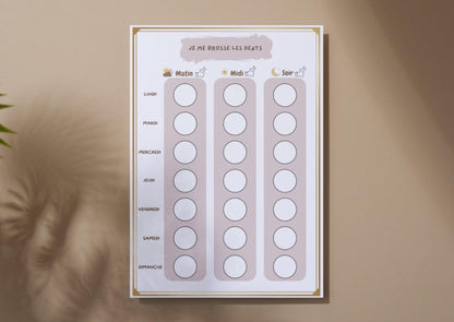 PDF Tableau de brossage des dents Hebdomadaire pour Enfants – PDF et PNG à Imprimer