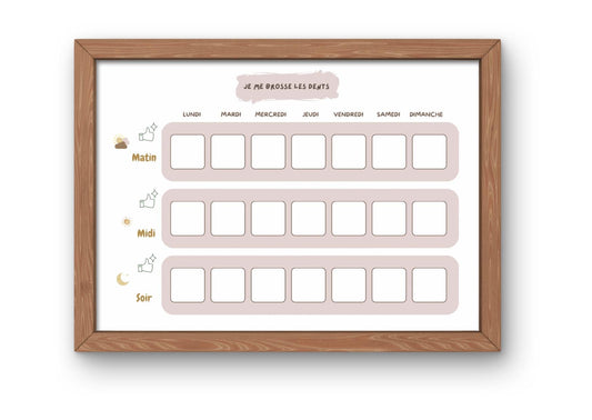 PDF Tableau de brossage des dents Hebdomadaire pour Enfants – PDF et PNG à Imprimer