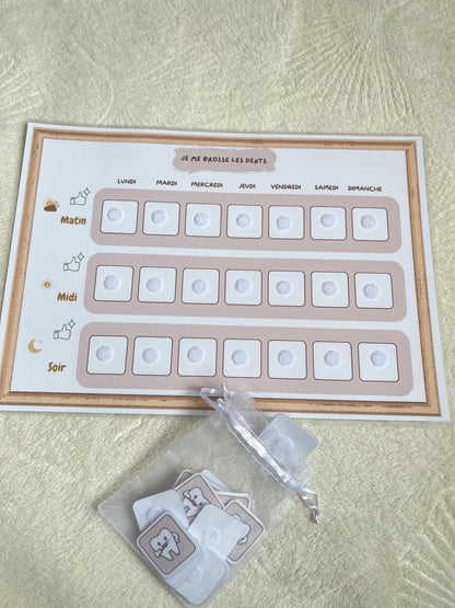 PDF Tableau de brossage des dents Hebdomadaire pour Enfants – PDF et PNG à Imprimer