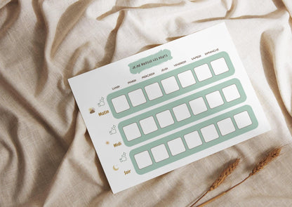 PDF Tableau de brossage des dents Hebdomadaire pour Enfants – PDF et PNG à Imprimer