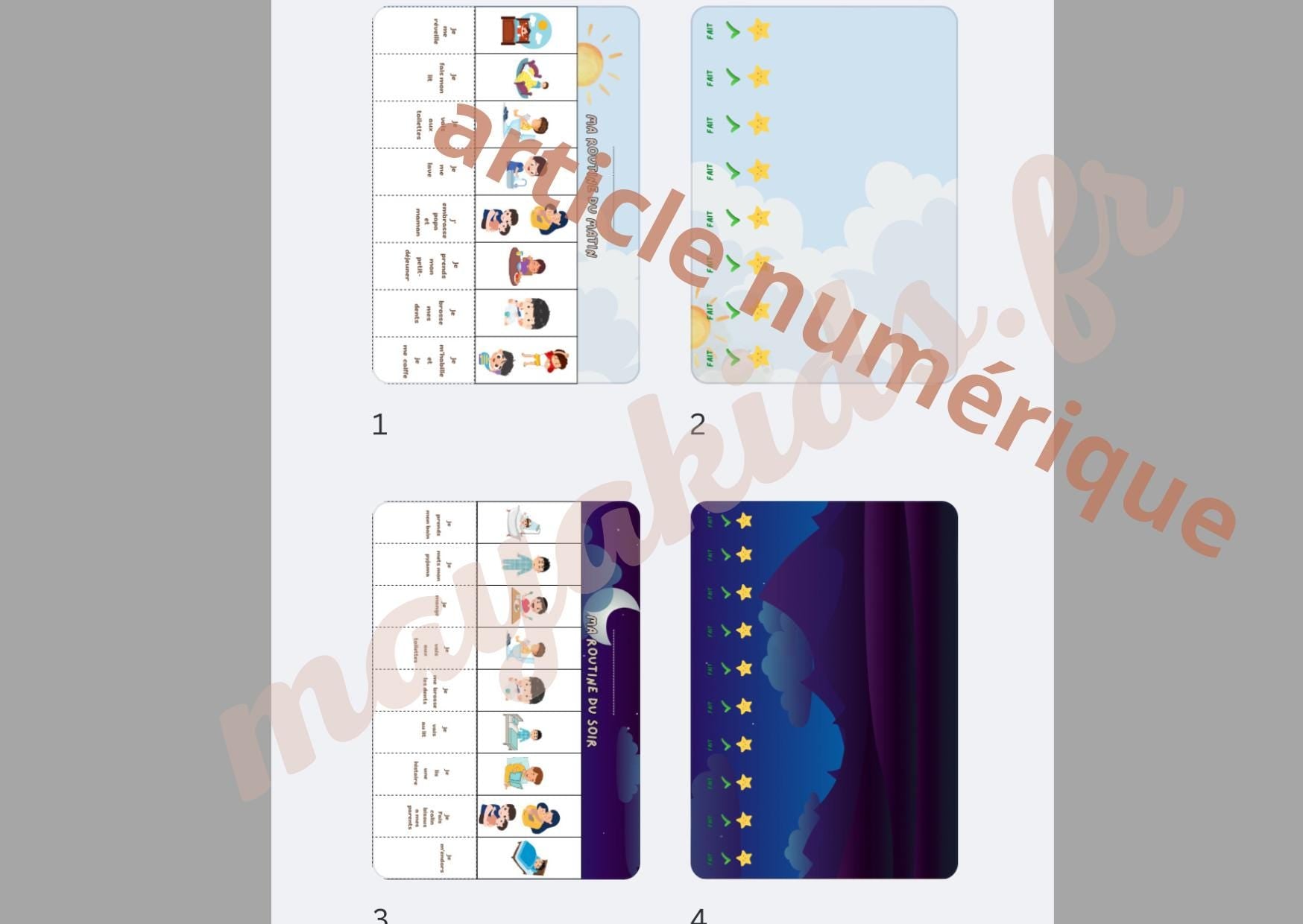 PDF Routine du matin et soir pour petit garçon