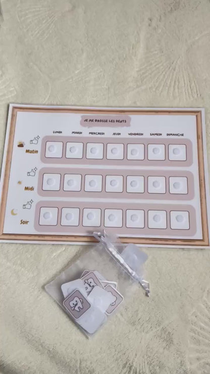 PDF Tableau de brossage des dents  Hebdomadaire pour Enfants – PDF et PNG à Imprimer