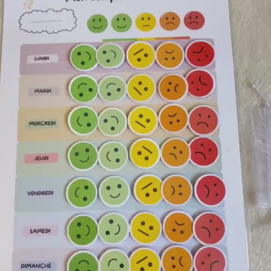 PDF Tableau de Comportement Hebdomadaire pour Enfants – PDF et png à Imprimer