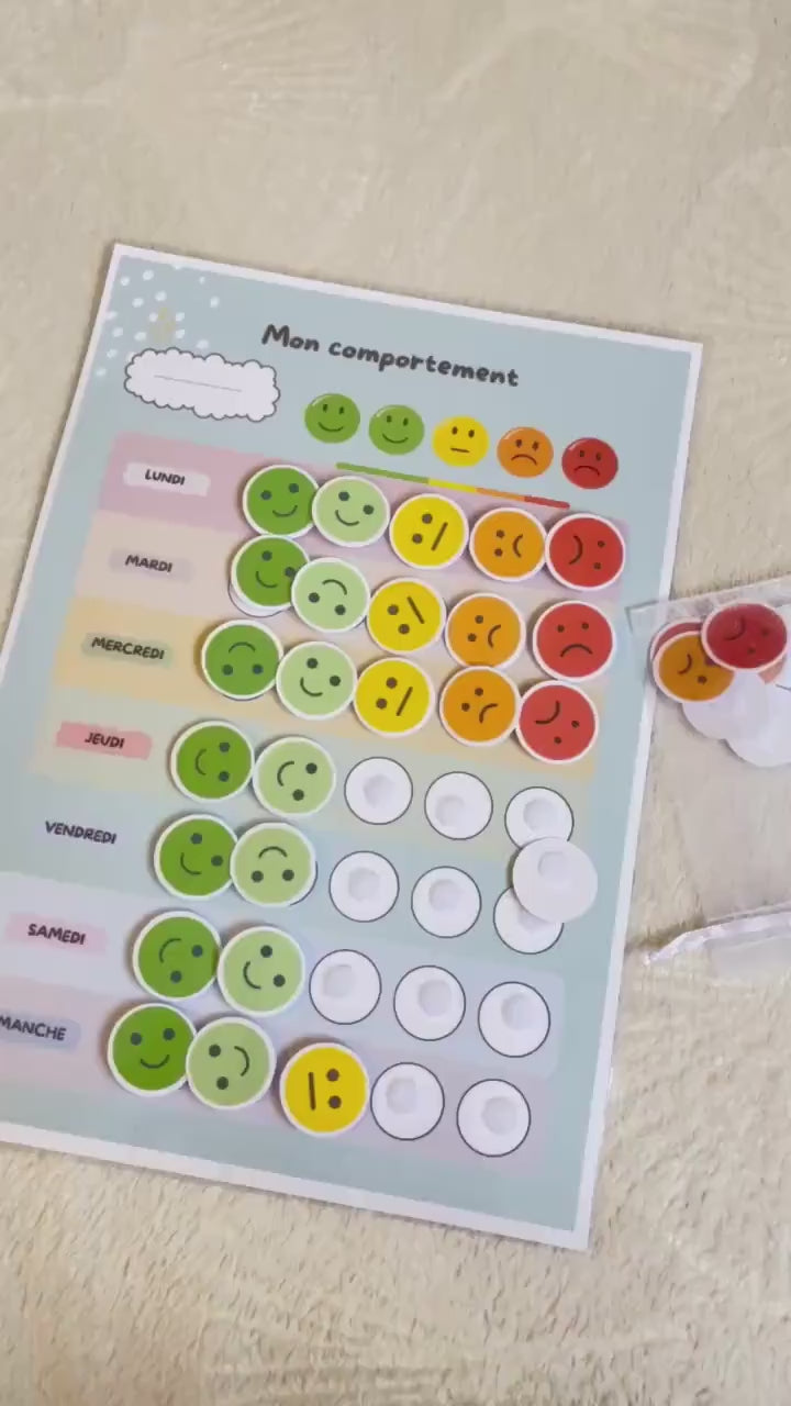 PDF Tableau de Comportement Hebdomadaire pour Enfants – PDF  et png à Imprimer